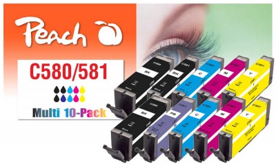 Peach Kits d'encre Canon PGI-580XL / CLI-581XL 2x C/M/Y/BK, 1x PBK/PB